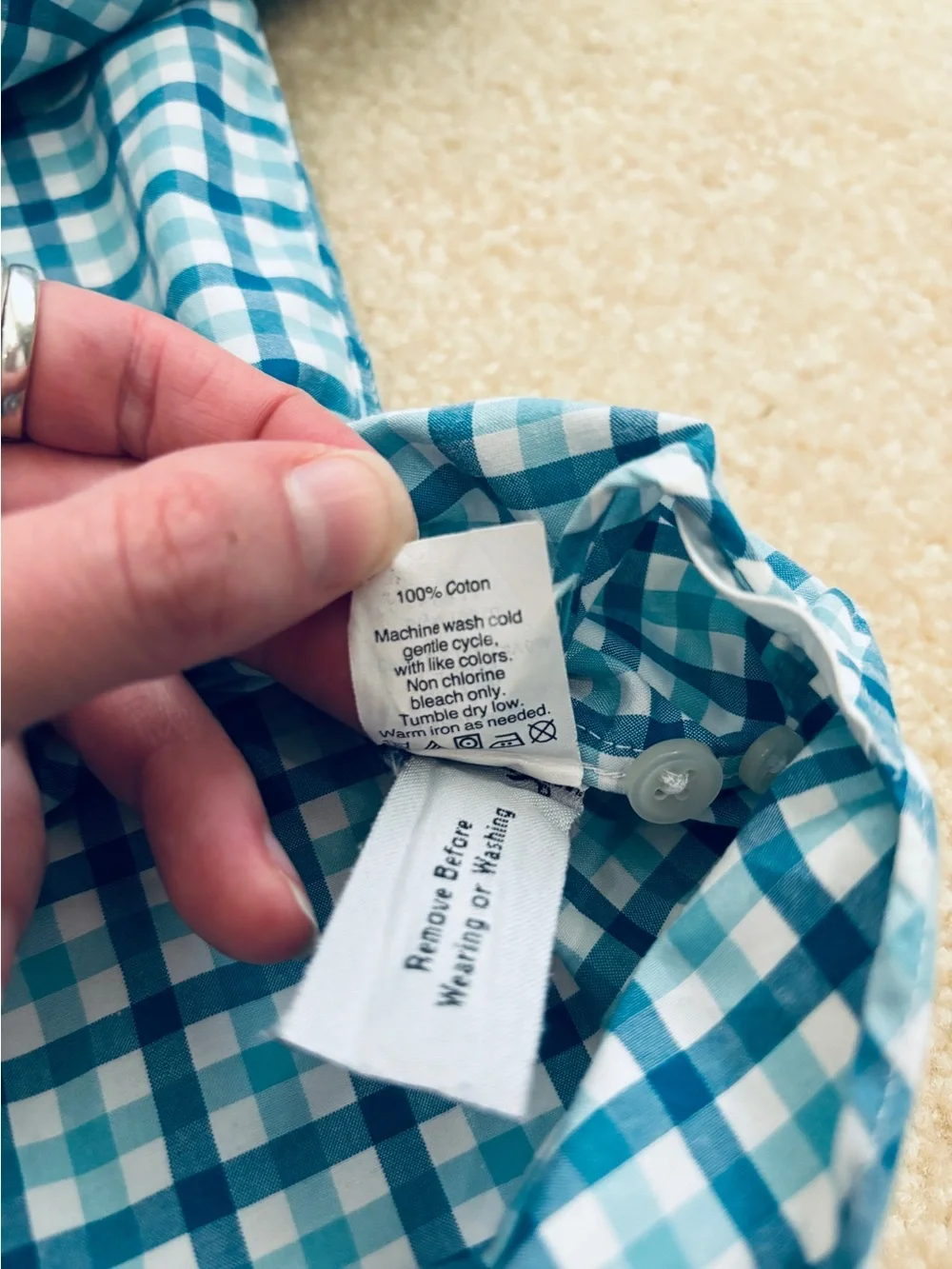 J. Crew Gingham Plaid Checked Button Down Shirt Size Medium